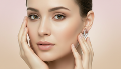 Diamond Illusion Cluster Stud Earrings - Square Double Halo