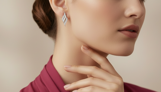 Graceful Swirl Diamond Stud Earrings