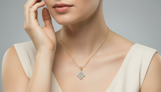 The Brilliant Diamond Pave Square Pendant
