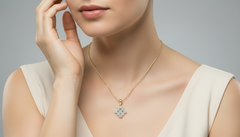 The Brilliant Diamond Pave Square Pendant