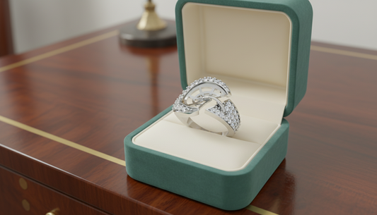 Modern Crossover Diamond Statement Ring