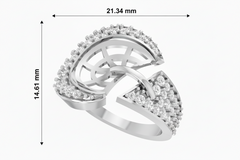 Modern Crossover Diamond Statement Ring