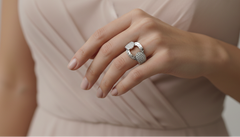 Textured Double Pear Shaped Silver Ring