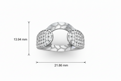 Textured Double Pear Shaped Silver Ring