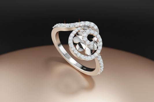 The Sparkling Clover Bypass Silver Ring
