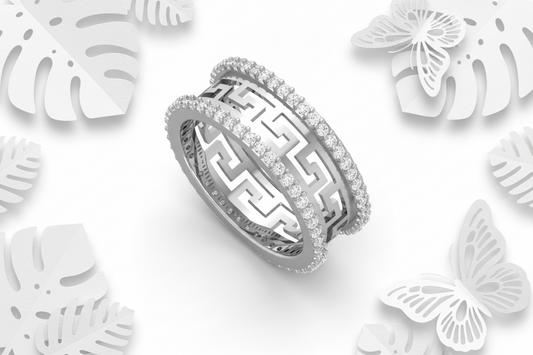 The Meander Modern Silver Ring