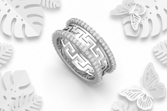The Meander Modern Silver Ring