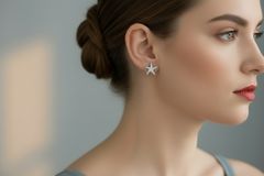 Diamond Starfish Stud Earrings