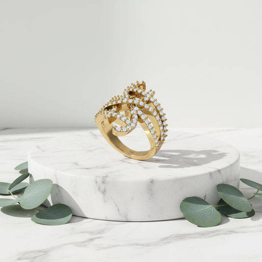 Modern Vortex Swirl Diamond Ring