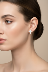 Diamond Cross Stud Earrings
