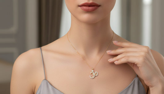 The Divine Om Gold And Diamond Pendant