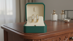 Gold Channel Set Diamond J-Studs Earrings