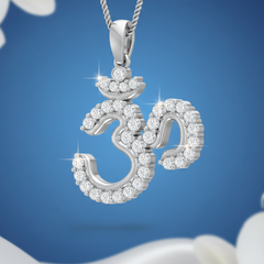 Sacred Aum Symbol Diamond Pendant
