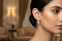 Genuine Diamond Eternity Huggies Earrings