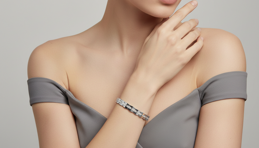 Geometric Scale Design Gold & Diamond Cuff Bracelet