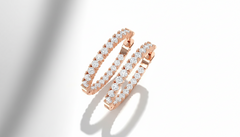 Inside Out Diamond Gold Hoopes Earring