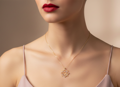 Modern Square Frame Diamond Pendant