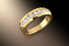 Round Diamond Channel Band Ring