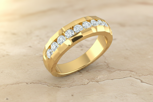 Modern Channel Set Diamond Anniversary Band Ring