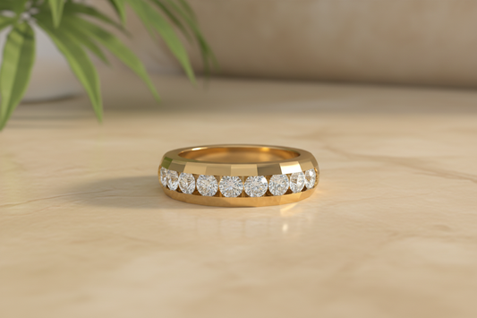 Classic Channel Set Diamond Half Eternity Ring
