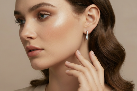 Classic Round Diamond "Inside-Out" Hoop Earrings