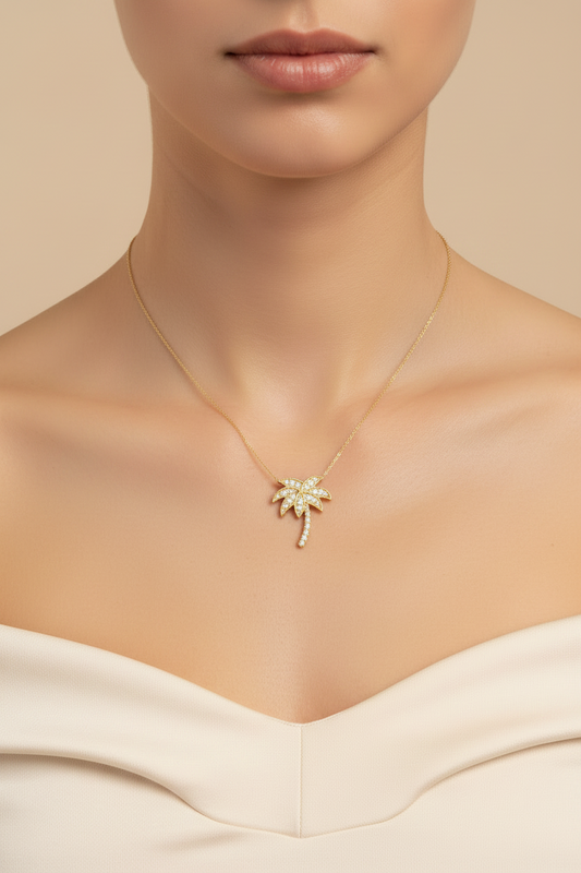 Palm Tree Charm With Chain