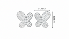 Classic Gold Butterfly Diamond Stud Earrings