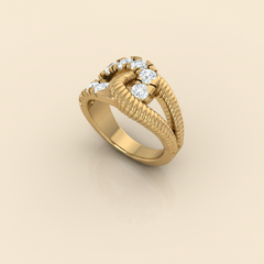 Rope Crossover Diamond Ring