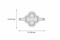 Lucky Four-Leaf Clover Diamond Ring