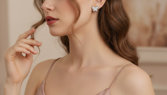 Twilight Butterfly Gold & Diamond Stud Earrings