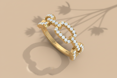 The Interlink Three Box Link Diamond Ring