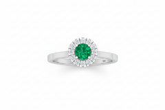 Round Emerald With Diamond