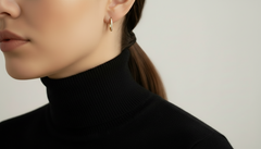 Dainty Shared-Prong Diamond Huggies Earring