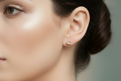 Classic Square Wavy Lab Diamond Earrings