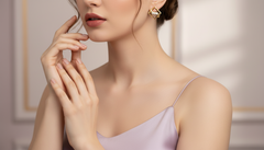 Classic Gold Square Wavy Diamond Earrings