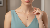 Dainty Gold And Lab Diamond Loop-De-Loop Drop Pendant