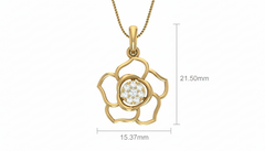 Modern Gold And Lab Diamond Finish Rosette Crystal Pendant