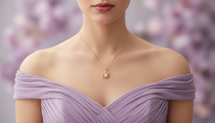 Whimsical Nature-Inspired Gold & Lab Diamond Flower Pendant