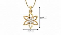 Whimsical Nature-Inspired Gold & Lab Diamond Flower Pendant