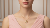 Modern Swirl Heart Motif Gold & Lab Diamond Pendant