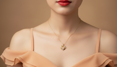 Modern Swirl Heart Motif Diamond Pendant