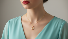 Modern Geometric Diamond Double Loop Pendant