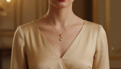 Dainty Gold Open-Work Teardrop Pendant with Flower Accent