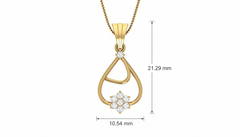 Dainty Gold & Lab Diamond Open-Work Teardrop Pendant with Flower Accent