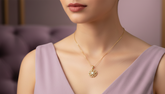 Modern Gold & Lab Diamond Finish Crystal Flower Pendant