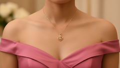 Dainty Gold And Lab Diamond Double Heart Pendant