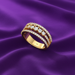 Five-Row Diamond Ring