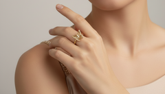 Gold Diamond Butterfly Ring