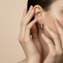 Everyday Elegance Gold Small Diamond Huggies Earrings