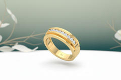 Classic Nine-Stone Channel Set Men's Ring